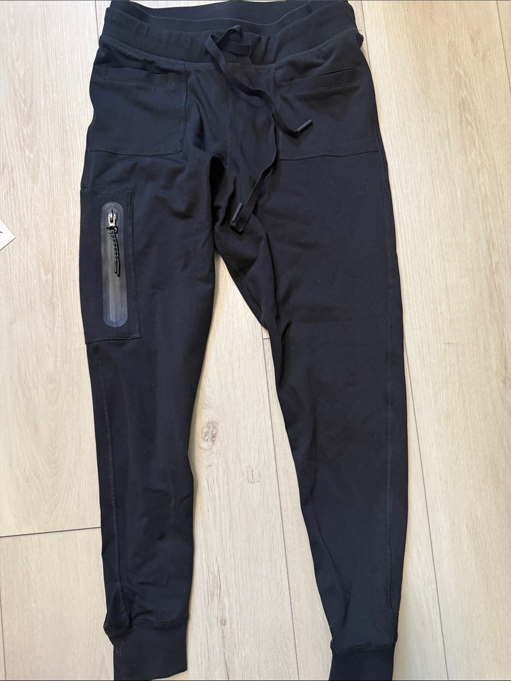 Mono b Women’s Black Drawstring Jogger Pants with pockets and zipper pocket